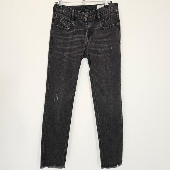 Diesel Belthy Ankle Regular Slim Straight Low Waist 084JS Black Jeans Size 27 - Picture 1 of 15